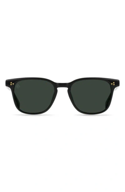 Raen Alvez Round Polarized Square Sunglasses In Recycled Black/ Green Polar