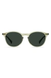 Raen Basq 50mm Polarized Round Sunglasses In Cambria/ Green Polar