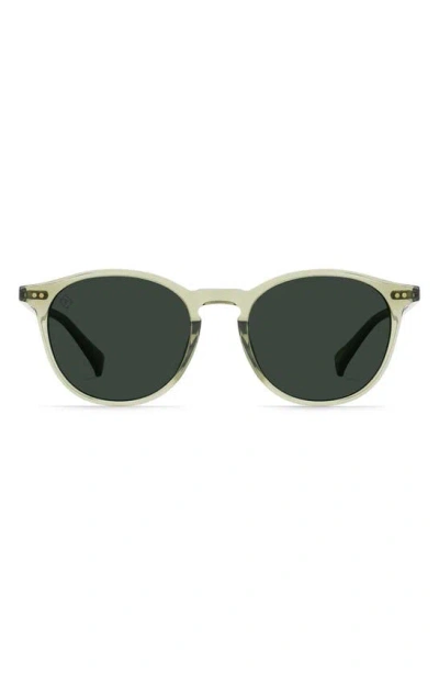 Raen Basq 50mm Polarized Round Sunglasses In Cambria/ Green Polar