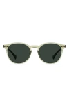 Raen Basq 50mm Polarized Round Sunglasses In Cambria/green Polar