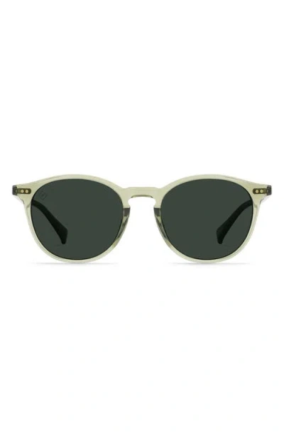 Raen Basq 50mm Polarized Round Sunglasses In Cambria/green Polar
