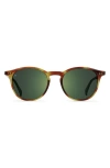 Raen Basq 50mm Round Sunglasses In Moab Tortoise/green