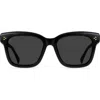 Raen Breya 54mm Polarized Square Sunglasses In Recycled Black/smoke Polar
