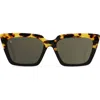Raen Keera 54mm Cat Eye Sunglasses In Tamarin Tort/hi Pro Brnz Mirr