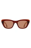 Raen Kimma 52mm Polarized Cat Eye Sunglasses In Cranberry/ Spritz