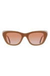 Raen Kimma 52mm Polarized Cat Eye Sunglasses In Orange