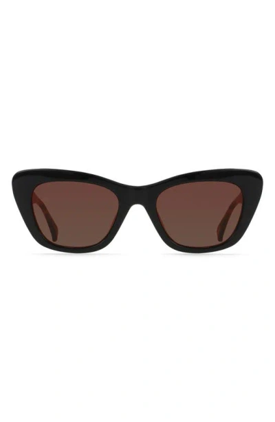 Raen Kimma Cat Eye Polarized Square Sunglasses In Black