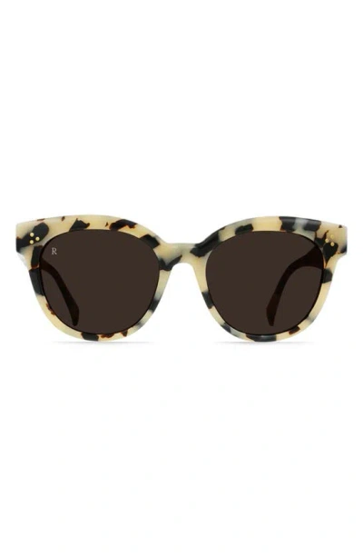 Raen Kostin Nikol Polarized Square Sunglasses In Ivory Tortoise/ Carob