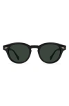 Raen Kostin Round Polarized Square Sunglasses In Recycled Black/ Green Polar