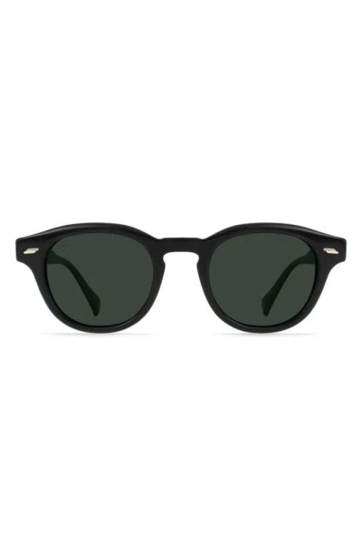 Raen Kostin Round Polarized Square Sunglasses In Recycled Black/ Green Polar