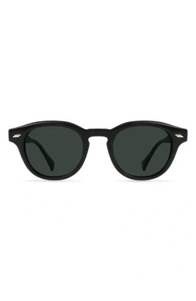 Raen Kostin Round Polarized Square Sunglasses In Recycled Black/green Polar