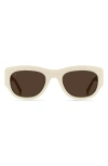 Raen Lonso 53mm Polarized Rectangular Sunglasses In New Blonde/ Vibrant Brown