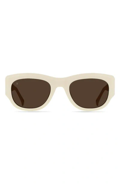 Raen Lonso 53mm Polarized Rectangular Sunglasses In New Blonde/ Vibrant Brown