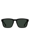 Raen Lumis 54mm Polarized Square Sunglasses In Recycled Black/green Polar