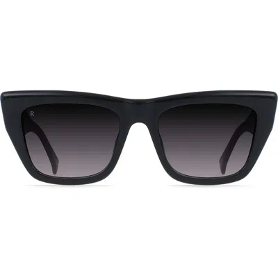 Raen Marza 53mm Square Sunglasses In Crystal Black/nimbus Mirror