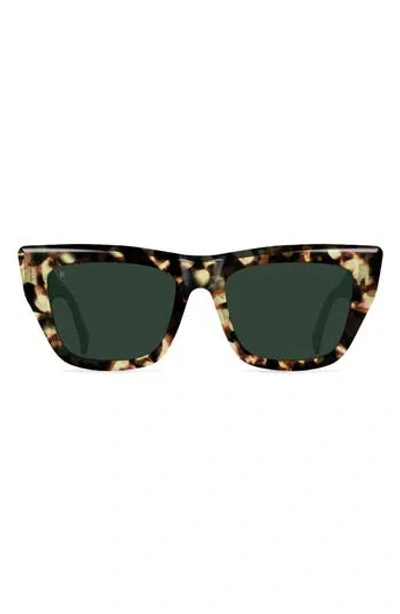 Raen Marza 53mm Square Sunglasses In Toyko Champagne/green