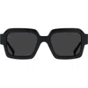 Raen Mystiq 52mm Polarized Square Sunglasses In Recycled Black/smoke Polar