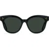 Raen Nikol Polarized Round Sunglasses In Recycled Black/green Polar