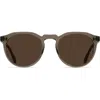 Raen Remmy 52mm Round Sunglasses In Ghost/vibrant Brown Polar
