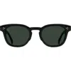 Raen Squire 49mm Polarized Round Sunglasses In Recycled Black/green Polar