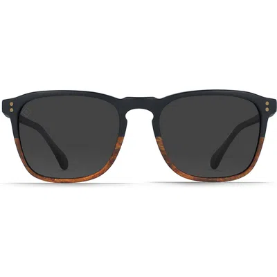 Raen Wiley 54mm Polarized Square Sunglasses In Burlwood/black Polar