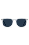 Raen Wiley Polarized Square Sunglasses In Crystal Clear/polar Blue