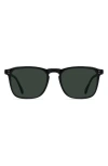 Raen Wiley Polarized Square Sunglasses In Recycled Black/green Polar
