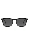 Raen Wiley Polarized Square Sunglasses In Recycled Black/smoke Polar