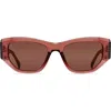 Raen Ynez 54mm Mirrored Square Sunglasses In Allegra/teak