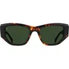 Raen Ynez 54mm Mirrored Square Sunglasses In Ristretto Tortoise/green