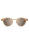 Raen Zelti 49mm Mirrored Small Round Sunglasses In Dawn/mink Gradient Mirror