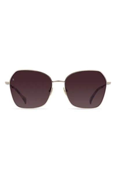 Raen Zhana 57mm Tinted Aviator Sunglasses In Satin Rose Gold/solaris