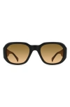 Raen Zouk Gradient Polarized Square Sunglasses In Black
