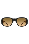 Raen Zouk Gradient Polarized Square Sunglasses In Recycled Black/ Reposado Grad