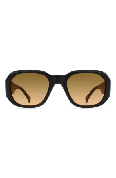 Raen Zouk Gradient Polarized Square Sunglasses In Recycled Black/ Reposado Grad