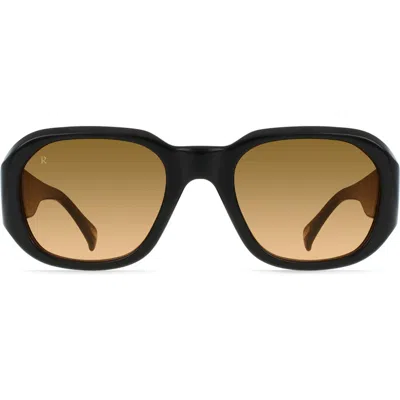 Raen Zouk Gradient Polarized Square Sunglasses In Recycled Black/reposado Grad