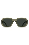 Raen Zouk Polarized Square Sunglasses In Cambria/green Polar