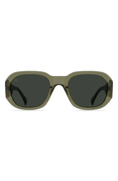 Raen Zouk Polarized Square Sunglasses In Cambria/green Polar