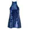 Raevynn Women's Aurora Dress In Blue Sequins In Blue