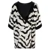 Raevynn Women's Black Stevie Blazer Dress In Zebra Sequins In Black