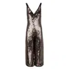 Raevynn Women's Brown Odette Jumpsuit In Chocolate Sequins In Brown