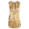 Raevynn Women's Gold Fallon Dress In Mixed Metal Sequins In Gold