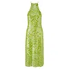Raevynn Women's Green Freya Dress In Lime Sequins In Green