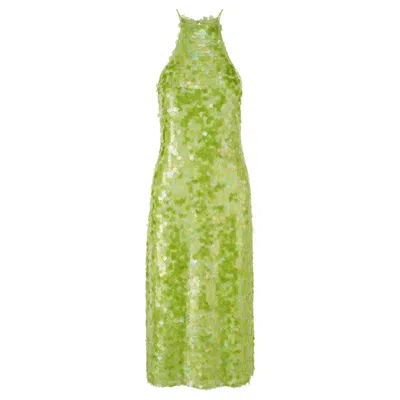 Raevynn Women's Green Freya Dress In Lime Sequins