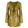 Raevynn Women's Green Harlow Dress In Khaki Sequins In Green