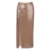 Raevynn Women's Neutrals Gemini Skirt In Latte Sequins