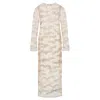 Raevynn Women's Neutrals Sloan Sheer Midi Dress With Beads In Gray