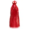 Raevynn Women's Red Lyric Dress In Fringe Sequins In Red