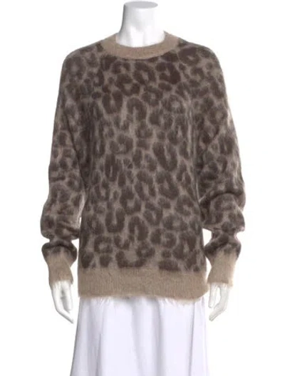 Pre-owned Raey Animal Print Crew Neck Sweater In Multi