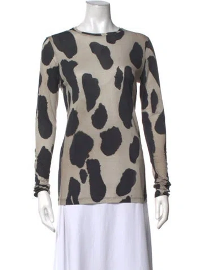 Pre-owned Raey Animal Print Crew Neck Top In Grey
